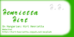 henrietta hirt business card